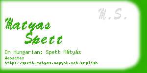 matyas spett business card